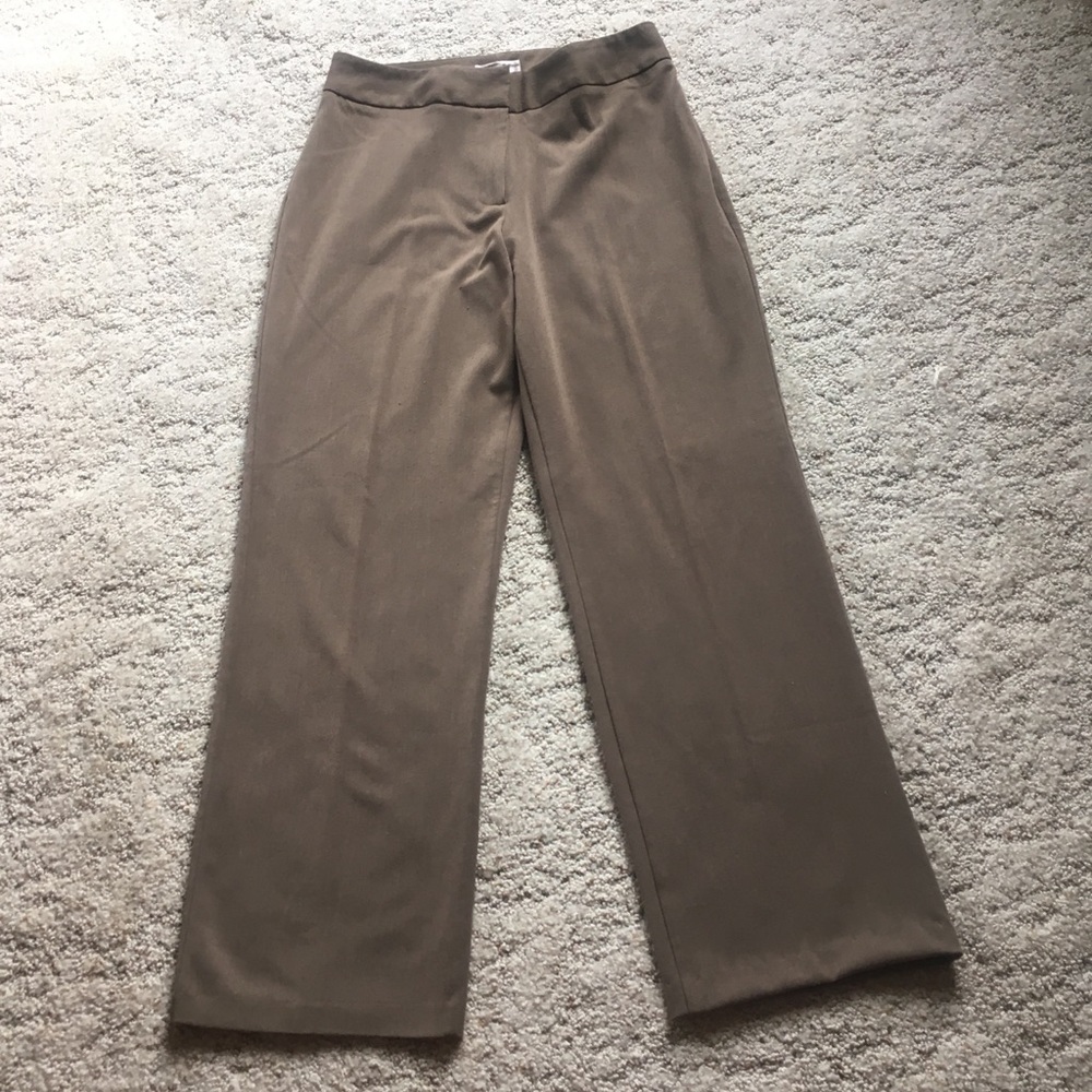 Worthington Taupe Brown Wide Leg Trousers